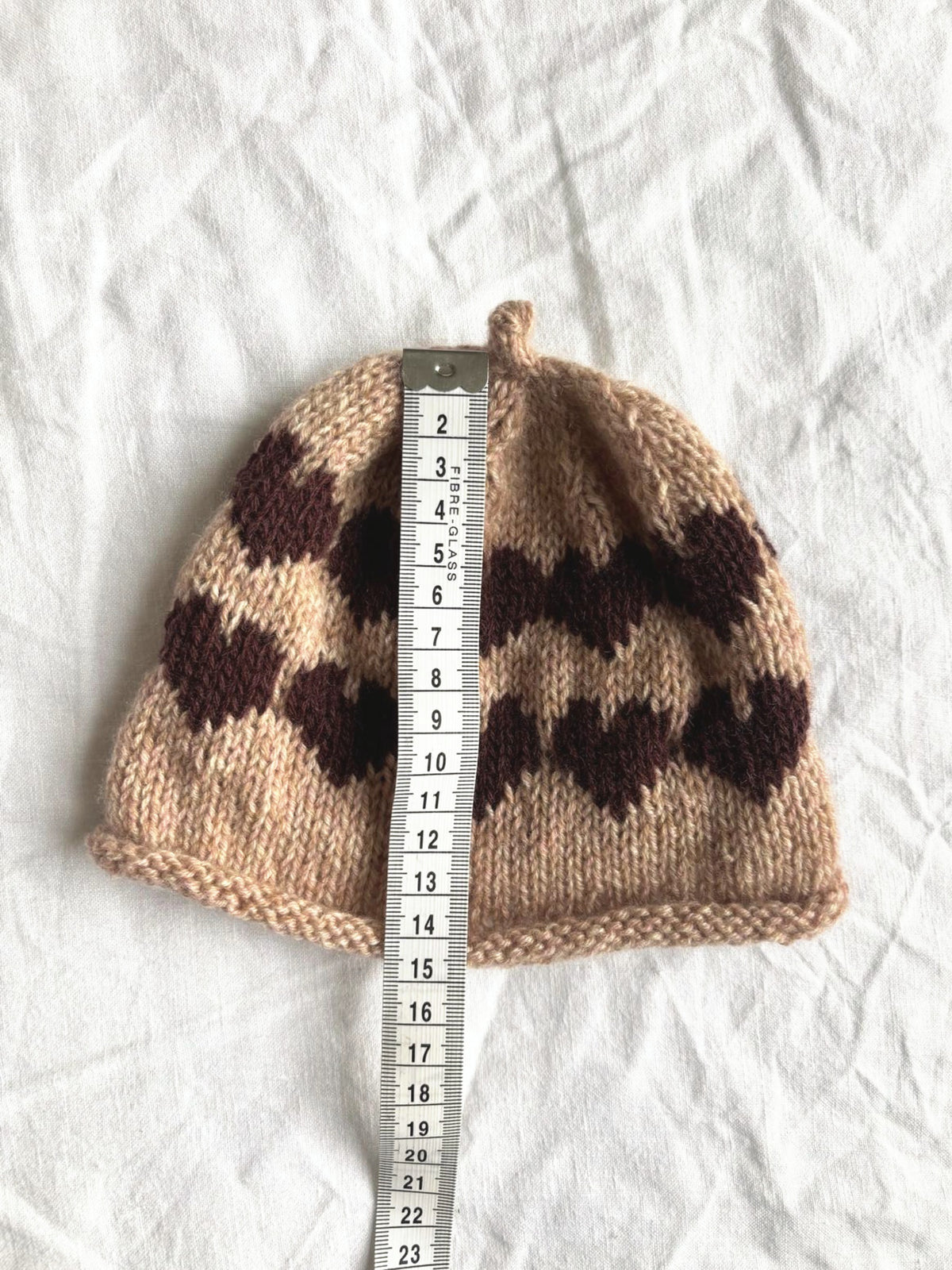 Älskling in cappuccino and chocolate, hand-knitted cashmere baby hat