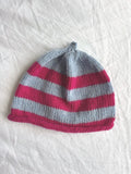 Godis in baby blue and pink, hand-knitted cashmere baby hat