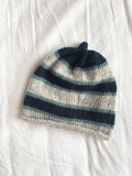 Godis in navy, light blue and grey, hand-knitted cashmere baby hat