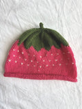 Smultron in hot pink, hand-knitted cashmere baby hat