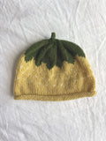 Smultron in yellow, hand-knitted cashmere baby hat
